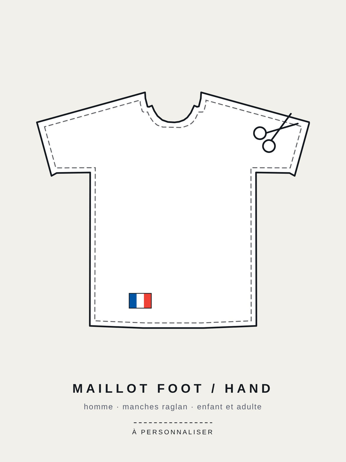 Maillot foot / hand homme manches raglan personnalisé